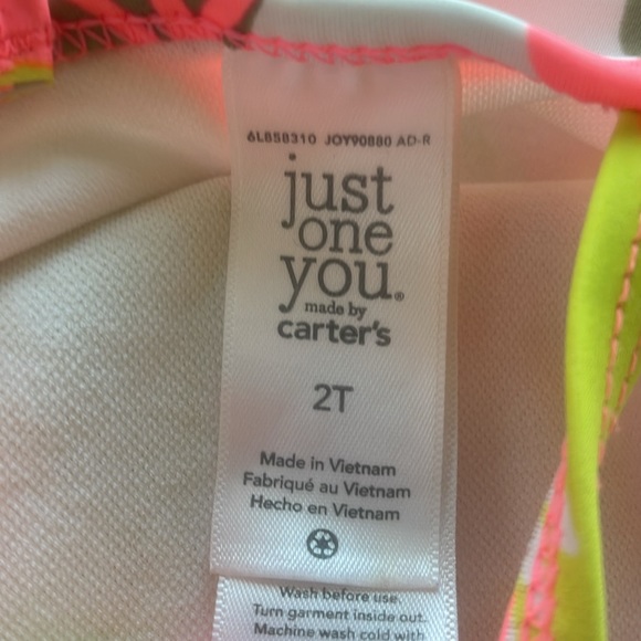 Girl’s Floral Swim Suit Top With Pink Bikini Bottoms Size 2T - Picture 4 of 7